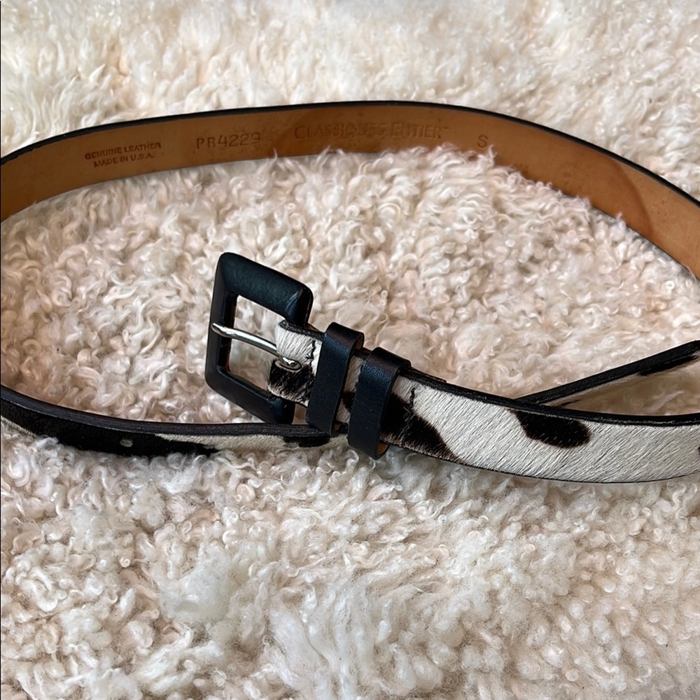 Classiques Entier Black and White Leather Belt